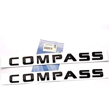 Jeep Compass Logo - Yoaoo 2x OEM Pair Black COMPASS Altitude Emblems Letter