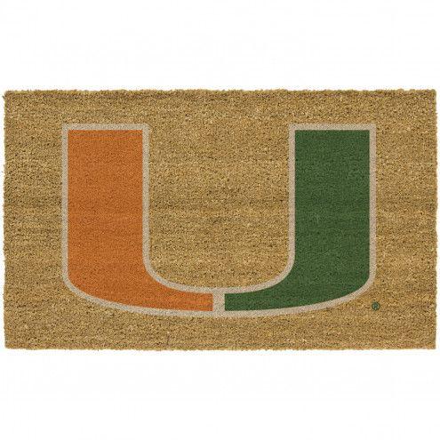 Brown Colored Logo - Miami Hurricanes Colored Logo Door Mat