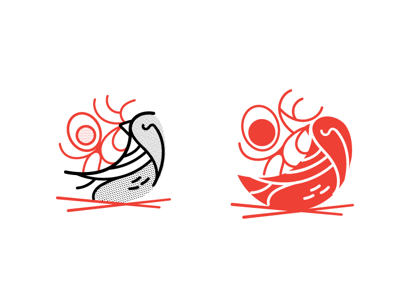 Round 1 Logo - Round 1. Japanese Thrush. Ramen shop logo illustration. by Fine ...