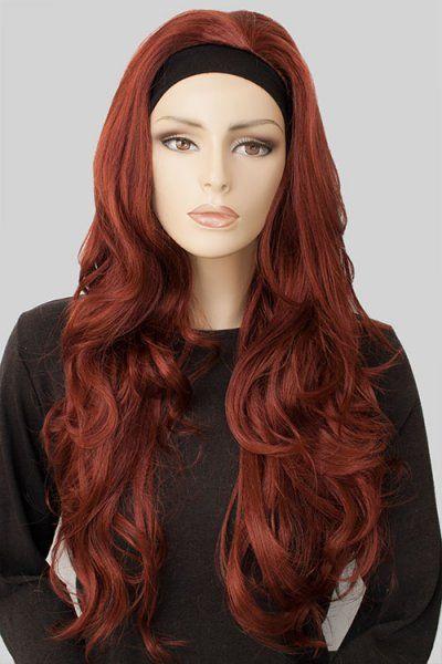 Red Wavy Hair Logo - 3/4 hairpiece extension (half wig), copper red, wavy: Robyn : Red ...