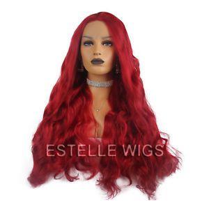 Red Wavy Hair Logo - Red Wavy Curly Mix Long Layered Synthetic Hair Soft Swiss Lace