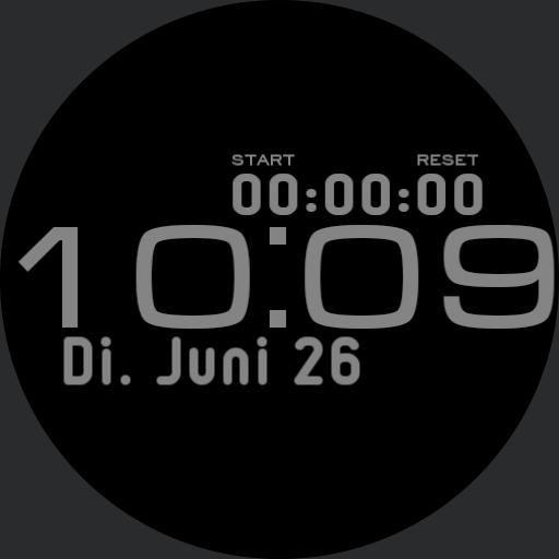 Shorcut Circle R Logo - Digital Simple with stopwatch/s health shortcut for G Watch R - FaceRepo