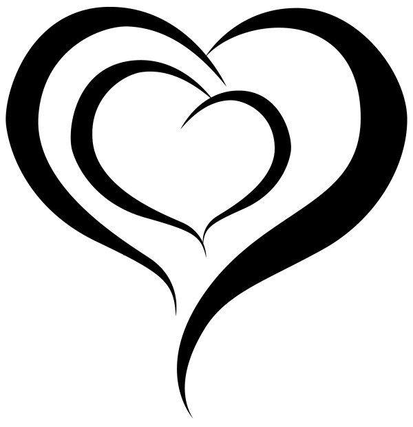 Black and White Rfrierlogos Logo - Black And White Heart Logo