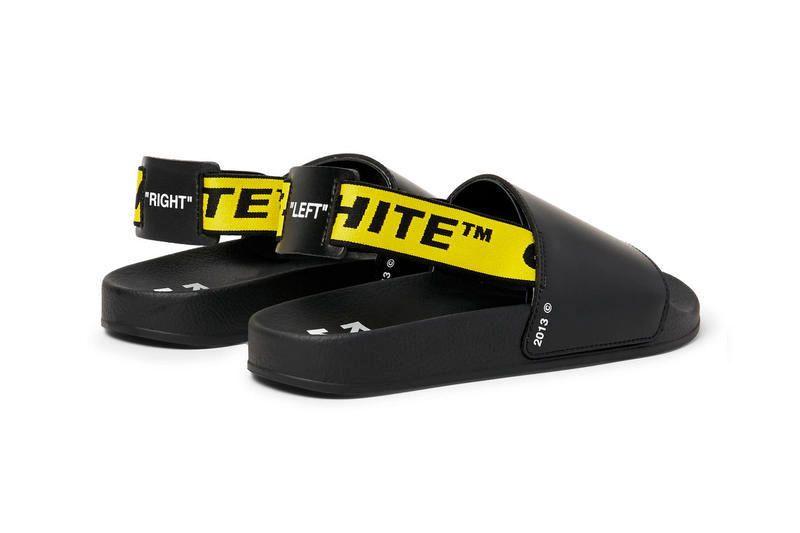 Black Off White Brand Logo - Off-White Industrial Strap Logo Slides in Black | HYPEBAE