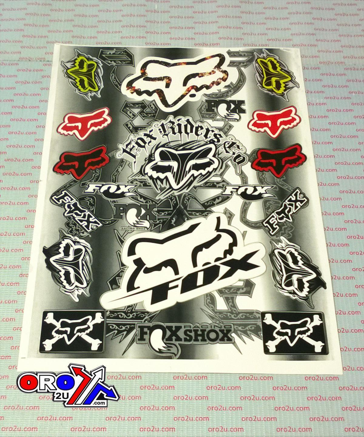 Fox Racing Motocross Logo - decal sticker sheet motorcycle fox racing motocross various logos