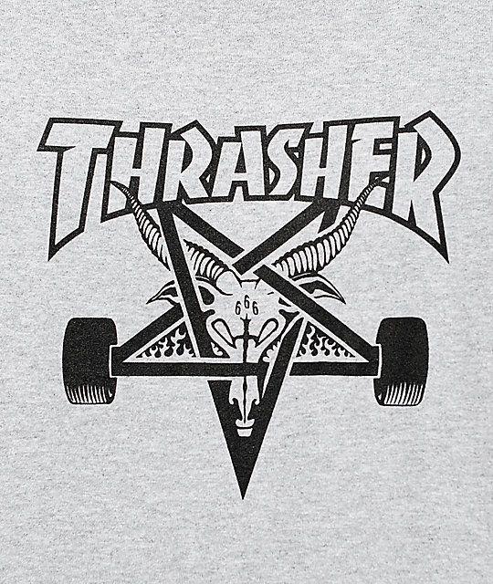 Thrasher Skate Goat Logo - Thrasher Skategoat Heather Grey T-Shirt | Zumiez