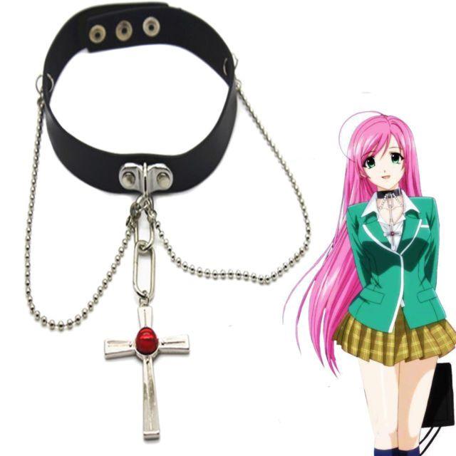 Rosario Vampire Logo - Anime Cosplay Rosario Vampire RosaVam Moka Akashiya Cross Necklace ...