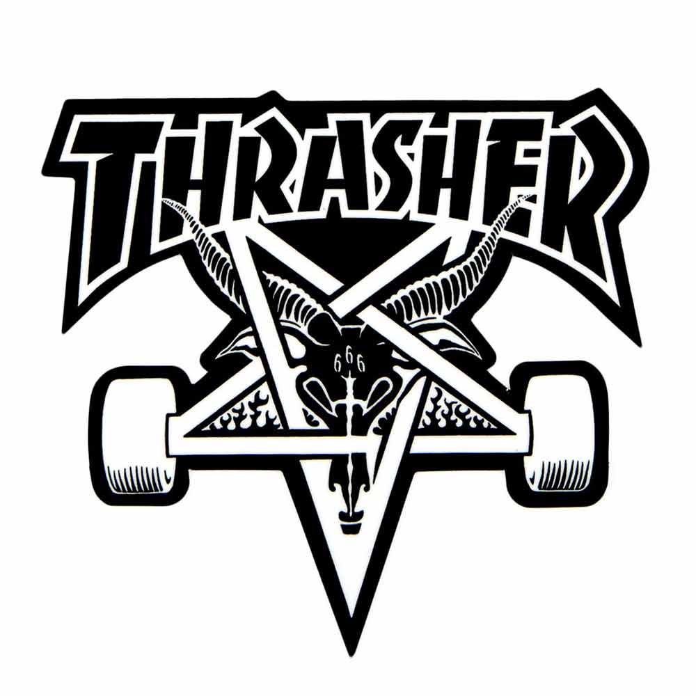 Thrasher Skate Goat Logo - Thrasher Skategoat Sticker 3.75' x 3.875' Black