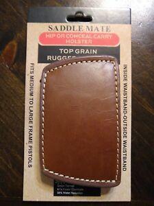 Rugged Brown and Orange Logo - Saddle Mate Hip/Conceal Carry Gun Holster Top Grain Rugged Brown ...