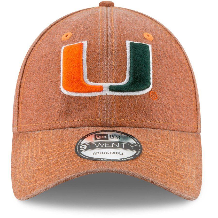 Rugged Brown and Orange Logo - Miami Hurricanes New Era Rugged Heather 9TWENTY Adjustable Hat
