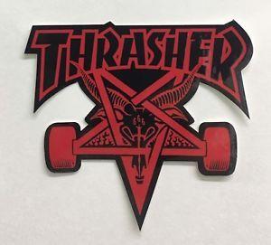 Thrasher Skate Goat Logo - Thrasher Magazine SKATE GOAT Skateboard Sticker 4in Black And Red