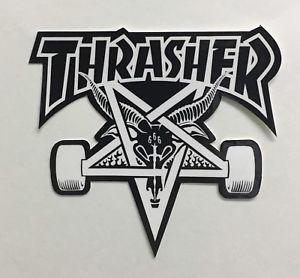 Thrasher Skate Goat Logo - Thrasher Magazine SKATE GOAT Skateboard Sticker 4in Black And White