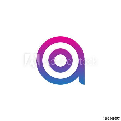 Blue Circle with Lines Inside Logo - Initial letter ao, oa, o inside a, linked line circle shape logo ...