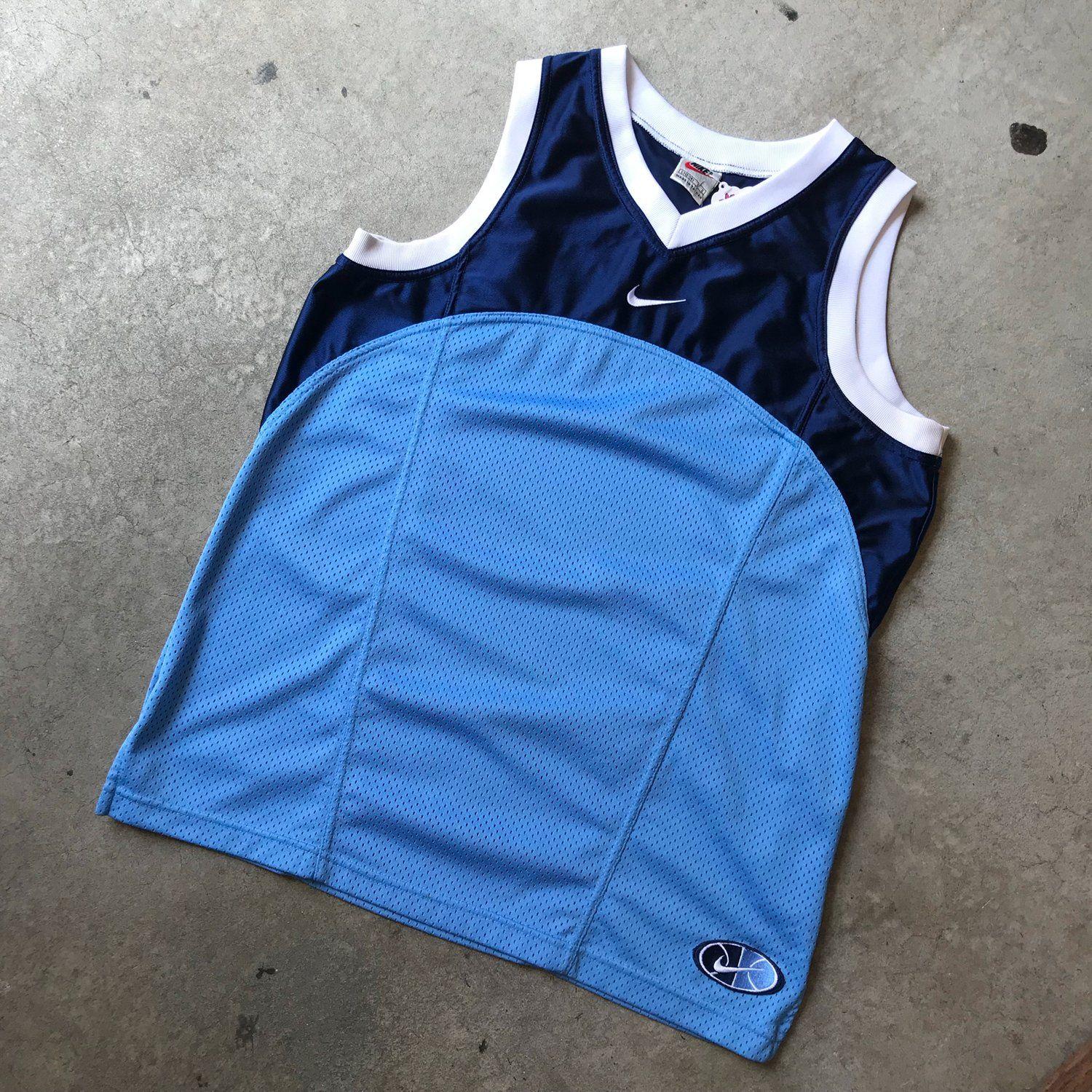 Baby Blue Nike Logo - Baby Blue Nike Swoosh Mesh B-Ball Jersey | Lil J's Vintage