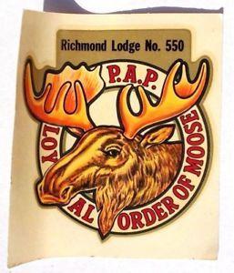 Moose Lodge Logo - Vintage 1950's Moose Lodge No. 550 Richmond CA P.A.P. Loyal Order Of ...