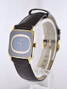 Gold Oval Blue Square Logo - Patek Philippe Vintage Square Wristwatch Oval Blue Dial 18 KYG
