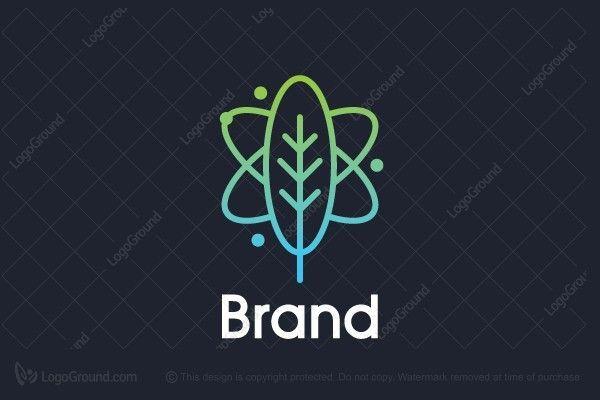Blue and Green Atom Logo - Logo: Plant Atom Logo plant atom science nature green blue