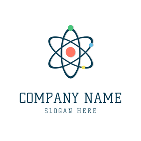 Blue and Green Atom Logo - Free Atom Logo Designs. DesignEvo Logo Maker