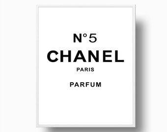Chanel Number 5 Logo - Chanel No 5 Perfume Bottle Chanel Logo Print Chanel Perfume | Etsy
