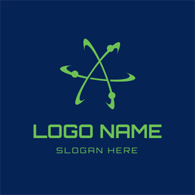 Blue and Green Atom Logo - Free Orbit Logo Designs. DesignEvo Logo Maker