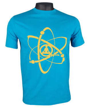 Blue and Green Atom Logo - omwear