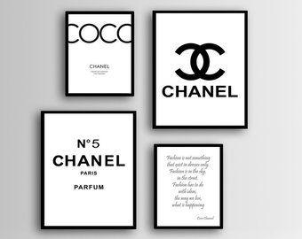 Chanel Number 5 Logo - Chanel No 5 print Chanel Logo Coco Chanel poster Coco | Etsy