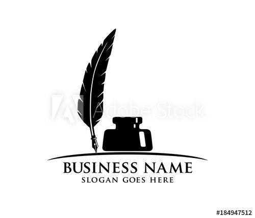 Ink Quill Logo - ink and fountain pen quill vector logo design - Buy this stock ...