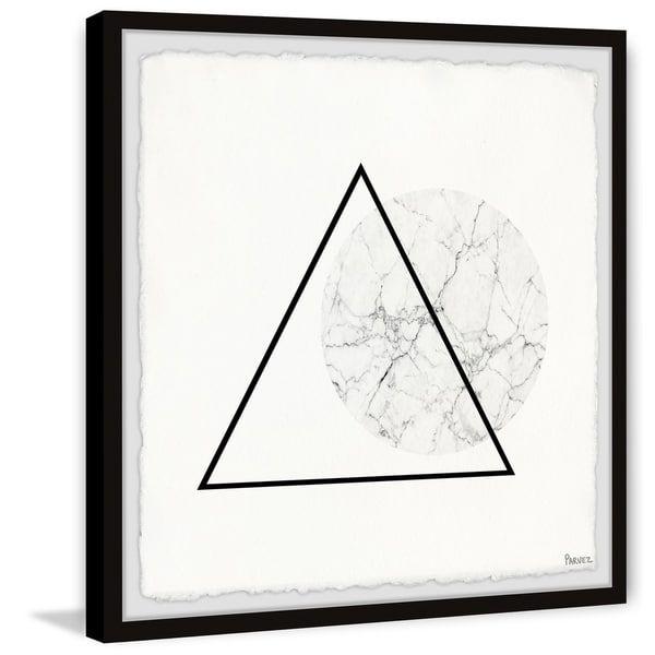 Multi Colored Triangles Circle Logo - Shop 'Triangle Circle Marble' Framed Painting Print - Multi-color ...