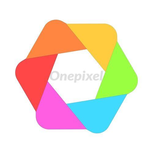 Multi Colored Triangles Circle Logo - Multicolored abstract circle icon, cartoon style - 3948117 | Onepixel
