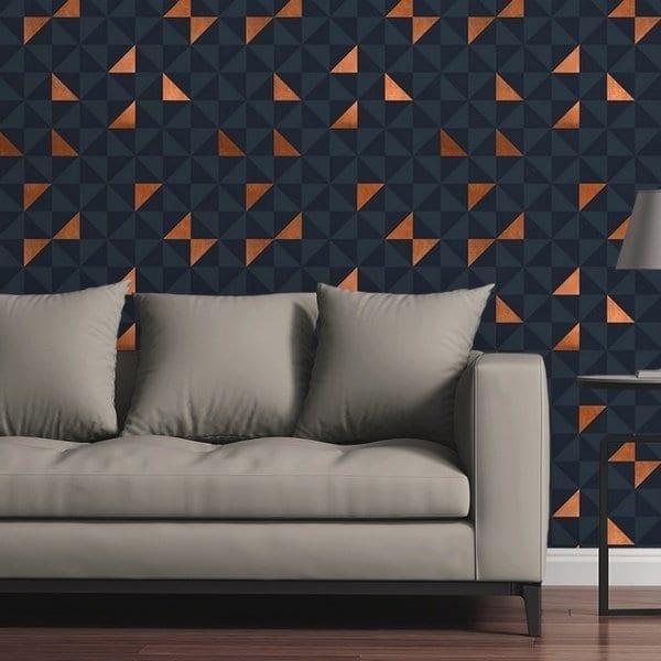 Multi Colored Triangles Circle Logo - Shop Circle Art Group Removable Wallpaper Tile - Copper Triangles ...