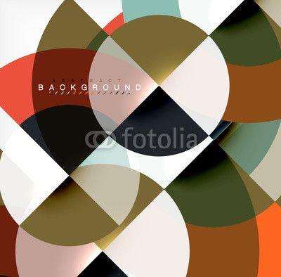 Multi Colored Triangles Circle Logo - Minimal circle abstract background design, multicolored template