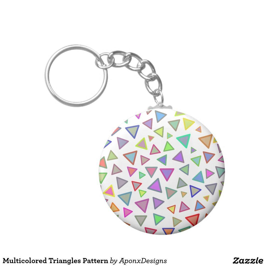 Multi Colored Triangles Circle Logo - Multicolored Triangles Pattern. Keychains. Triangles