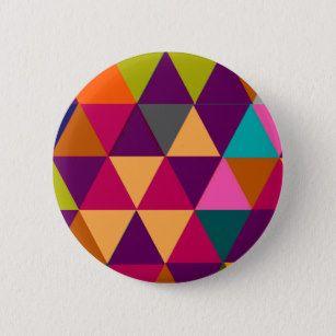 Multi Colored Triangles Circle Logo - Triangle Shapes Badges & Pins