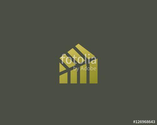 Gate Leaf Logo - Leaf home logo design. Eco house vector logotype. Green energy