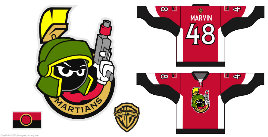 Martian Logo - Marvin The Martian Hockey Jersey Design | Dave's Geeky Hockey