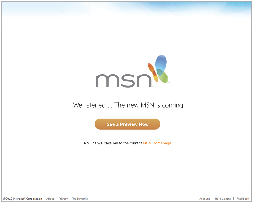 MSN Homepage Logo - The new msn.com preview microsite on Behance