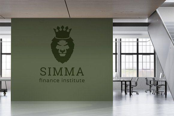 Financial Institution with Lion Logo - Simma : Negative Space Lion Logo ~ Logo Templates ~ Creative Market