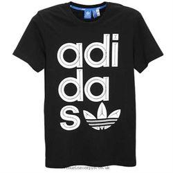 Black and White Clothing and Apparel Logo - adidas Originals Wrap Logo T-Shirt Men's Casual Clothing Black ...