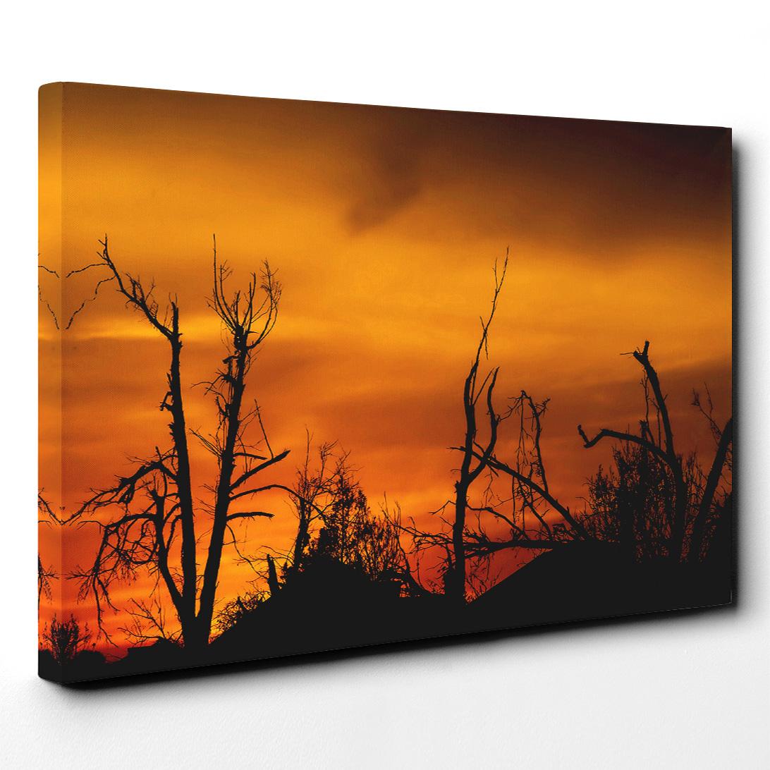 Sunrise Yellow and Red Logo - Canvas Print Art on Wall Decor Landscape Sunrise Sunset Yellow