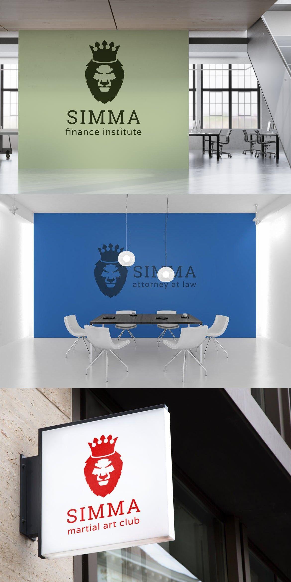 Financial Institution with Lion Logo - Simma : Negative Space Lion Head Logo. Logo Stings Video Templates