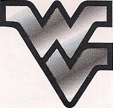 WV Logo - West Virginia Mountaineers Die Cut Chrome WV Logo WVU Magnet 3