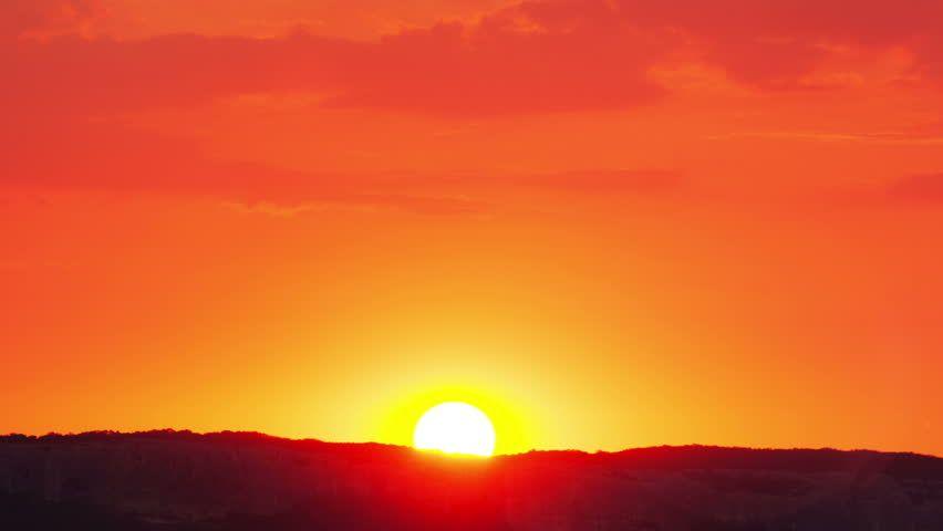 Sunrise Yellow and Red Logo - Bright Red Orange Sunrise Behind The Stock Footage Video 100