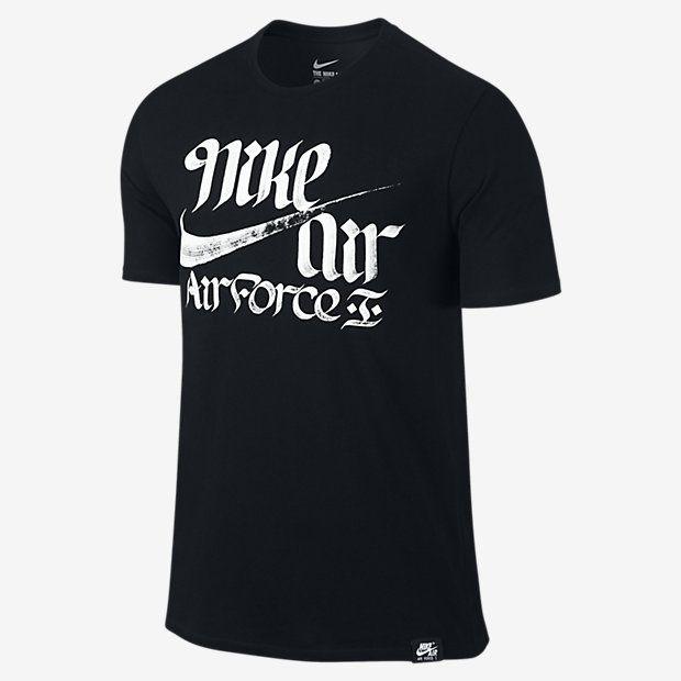 Black and White Clothing and Apparel Logo - Fabulous Nike - Apparel Nike Air Force 1 T-Shirt Black Black White ...