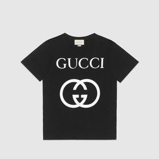 Black and White Clothing and Apparel Logo - Men's T-Shirts & Polos | GUCCI ®