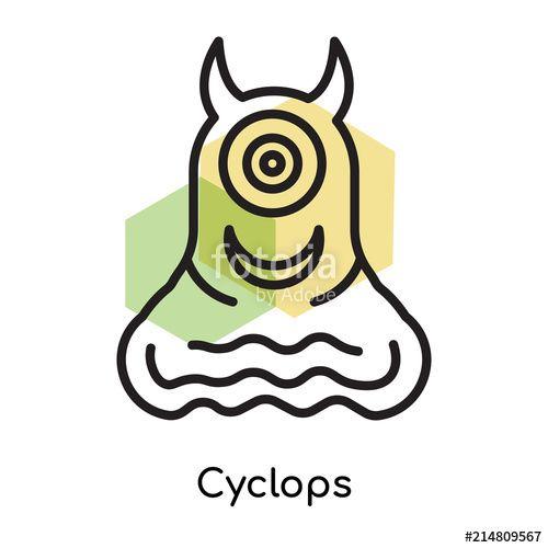 Cyclops Logo - Cyclops icon vector sign and symbol isolated on white background