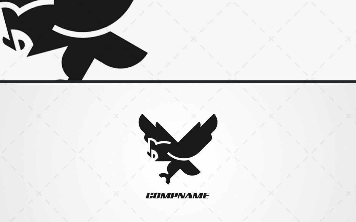 Flying Owl Logo - Modern Edgy Owl Logo For Sale - Lobotz