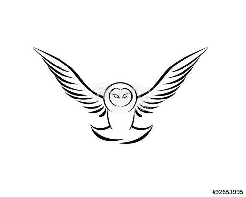 Flying Owl Logo - Abstract Flying Owl