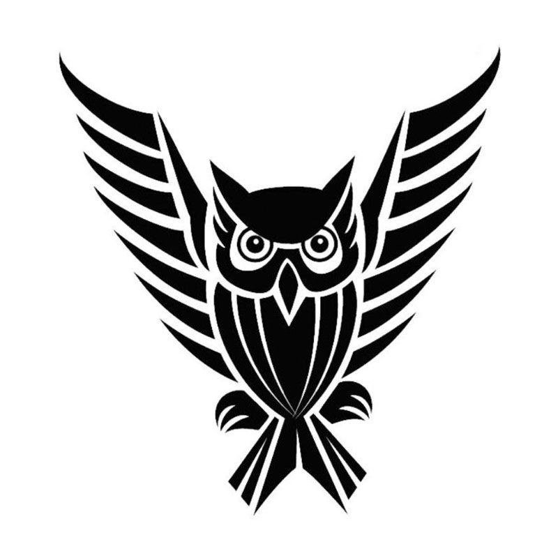 Flying Owl Logo - 14.7X15.5CM Flying Owl Tribal Design Fashion Vinyl Decals Black