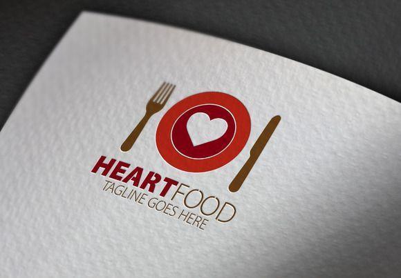 Red Heart Food Logo - Food | Pinterest | Food logos, Logo templates and Logos