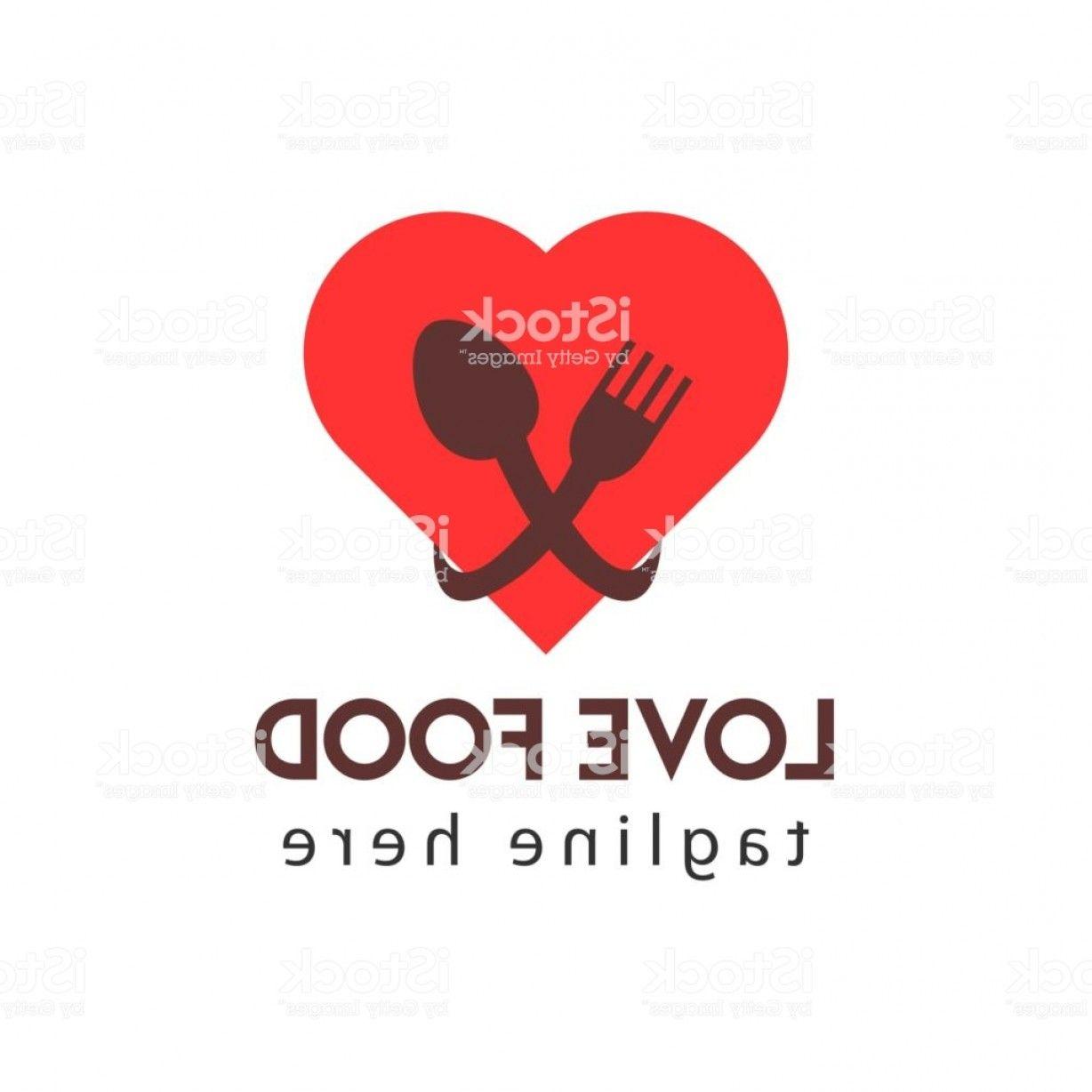 Red Heart Food Logo - Food Logo Vector